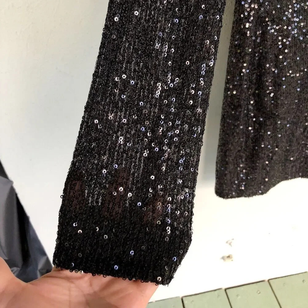 Ramy Brook Sequin Mini Dress Women 6 Becky Faux Wrap Deep-V Cocktail  Party - Picture 5 of 16